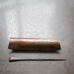 Dimpled Copper/Bronze Cha Ze Tea Holder and Tea Needle