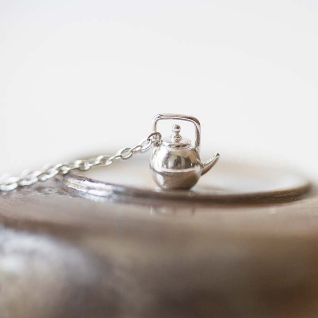 .925 Silver Teapot Necklace BITTERLEAF TEAS