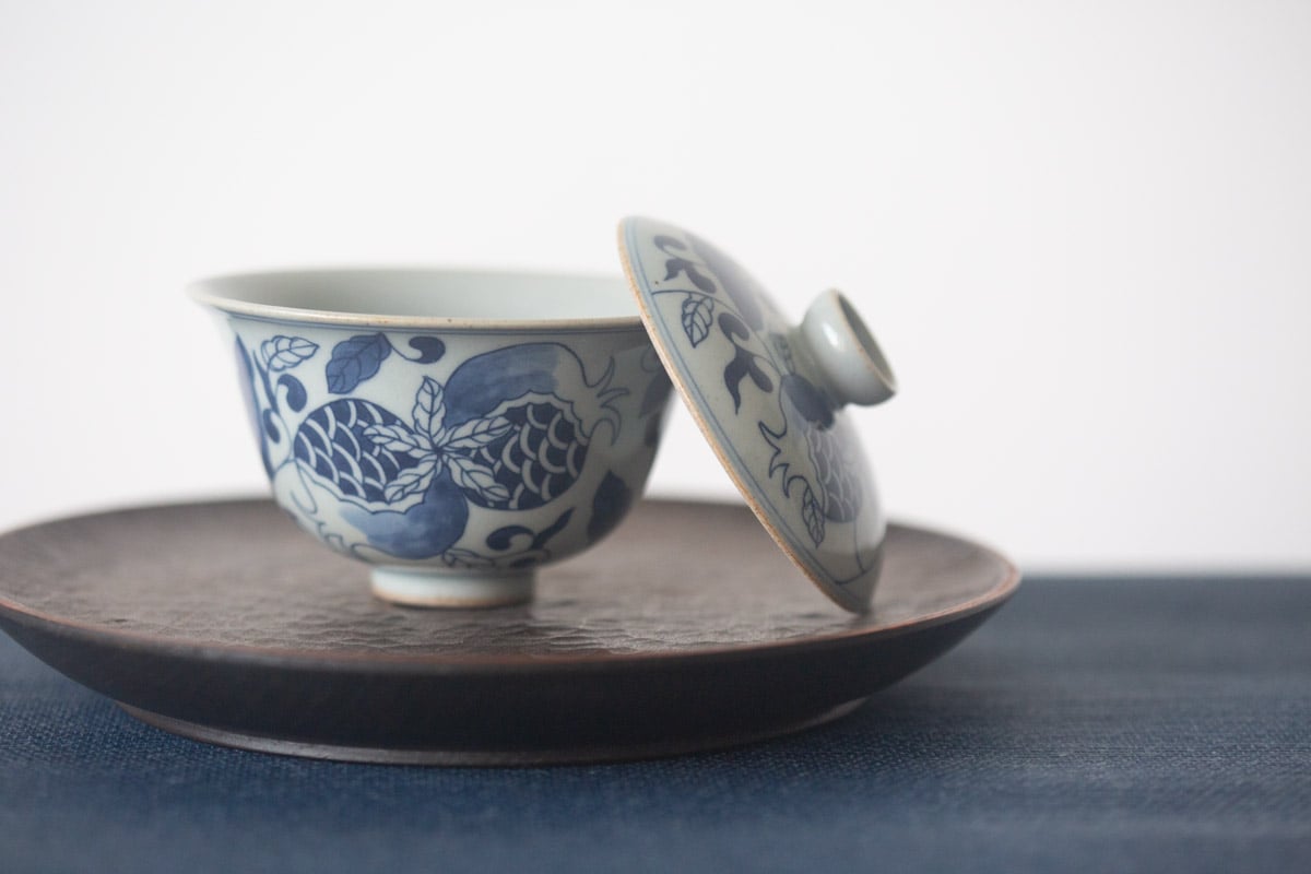 qinghua pomegranate gaiwan 7 25 6 | BITTERLEAF TEAS