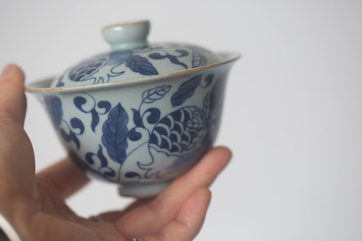 qinghua pomegranate gaiwan 7 25 7 | BITTERLEAF TEAS