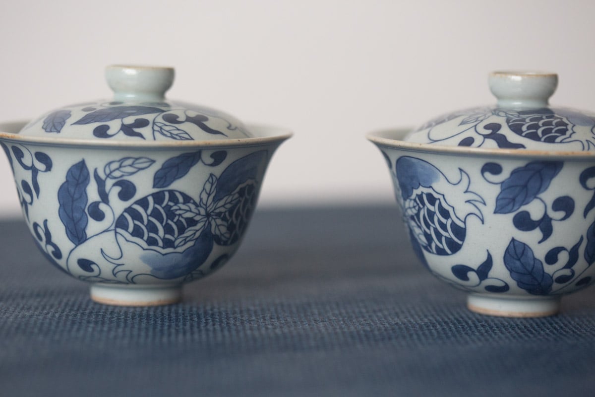 qinghua pomegranate gaiwan 7 25 9 | BITTERLEAF TEAS