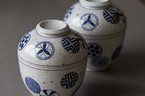 Qinghua Painted Piqiu Tea Jar