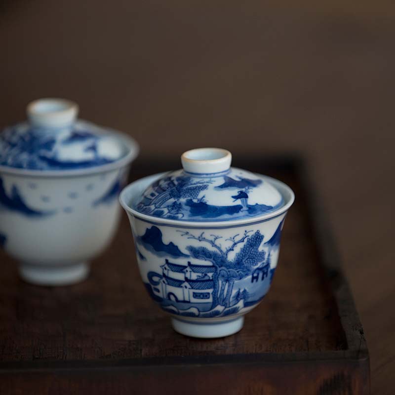 mountain top handpainted gaiwan 12 | BITTERLEAF TEAS