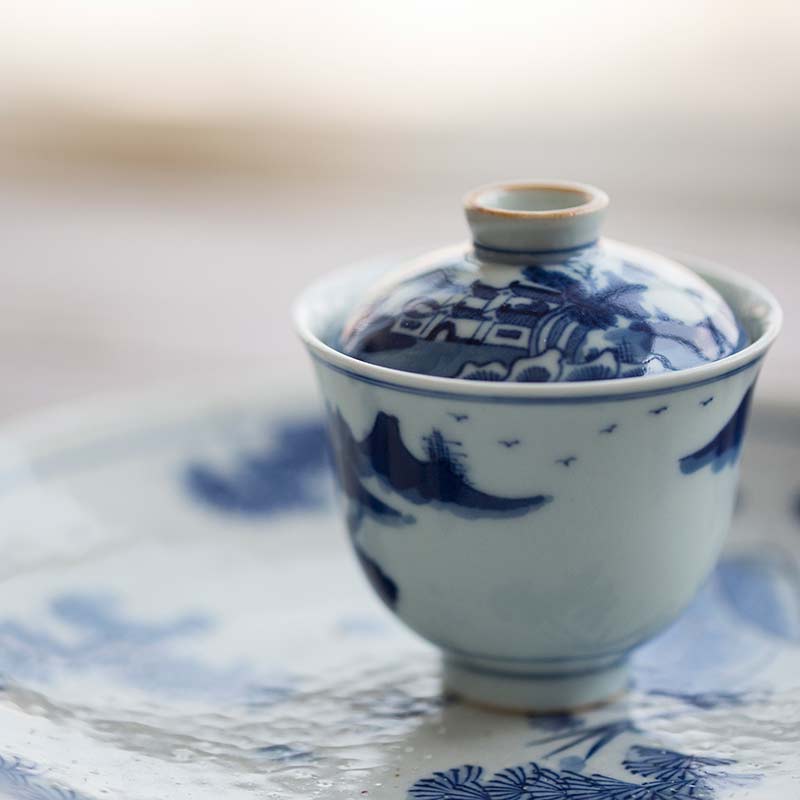mountain top handpainted gaiwan 4 | BITTERLEAF TEAS