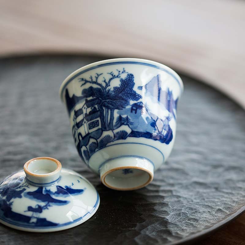 mountain top handpainted gaiwan 6 | BITTERLEAF TEAS