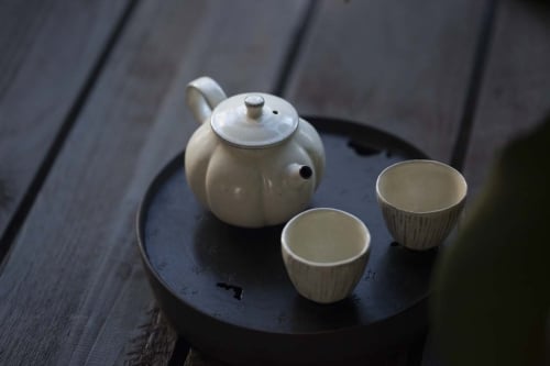 White Night Pumpkin Teapot