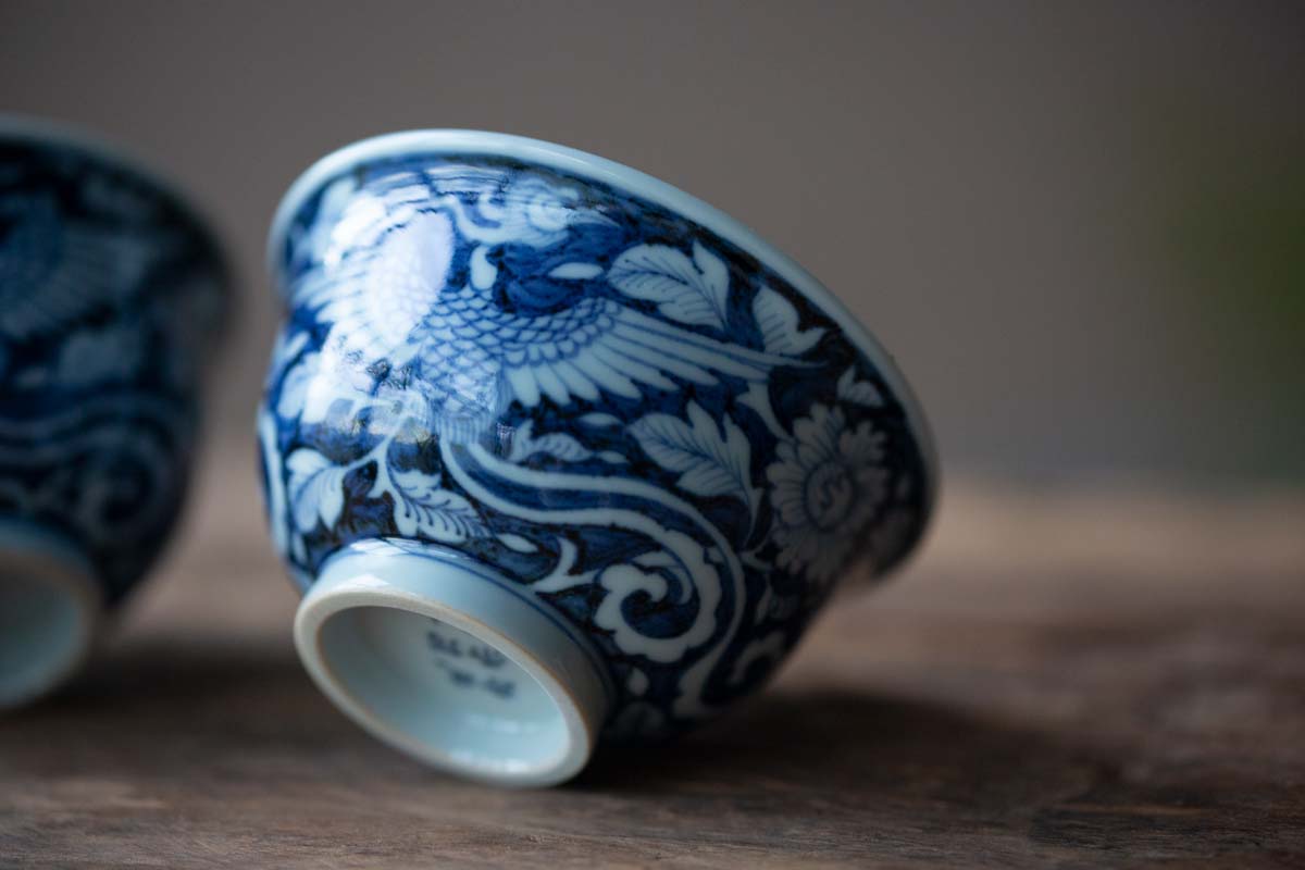 once upon a time handpainted qinghua teacup phoenix 12 | BITTERLEAF TEAS once upon a time handpainted qinghua teacup phoenix 12 | BITTERLEAF TEAS