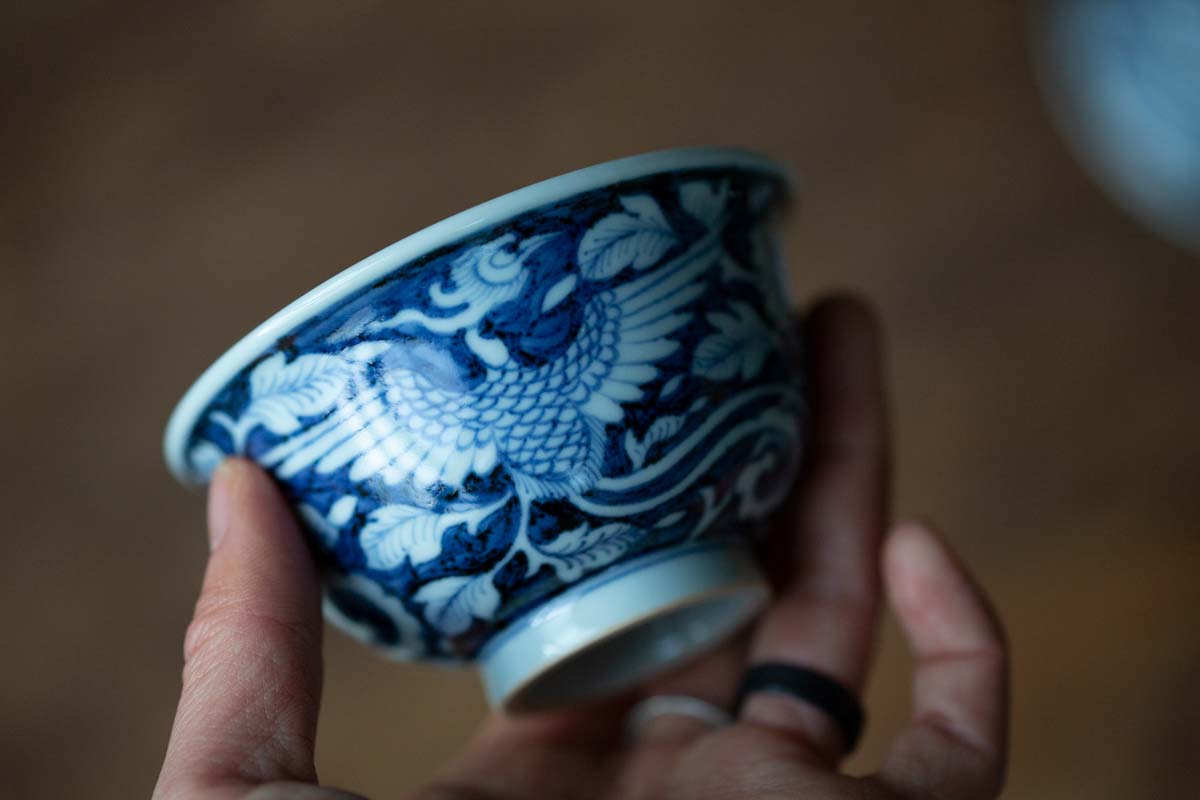 once upon a time handpainted qinghua teacup phoenix 9 | BITTERLEAF TEAS once upon a time handpainted qinghua teacup phoenix 9 | BITTERLEAF TEAS