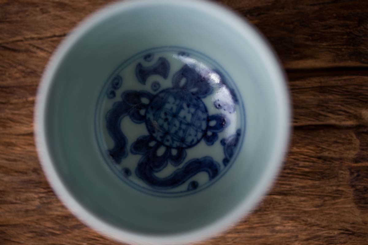 once upon a time handpainted qinghua teacup qilin 7 | BITTERLEAF TEAS