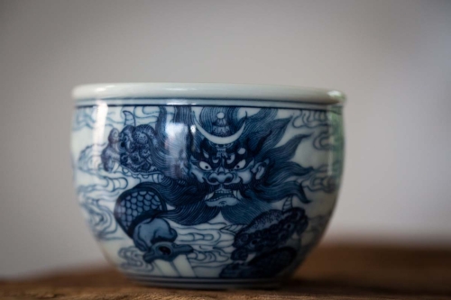 Zhong Kui Qinghua Hand Painted Teacup