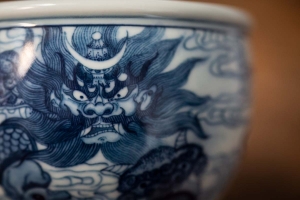 Zhong Kui Qinghua Hand Painted Teacup