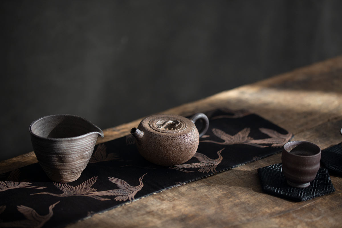 brocade silk table run 1 | BITTERLEAF TEAS