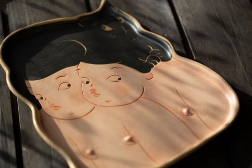 Gemini Black Cat Tea Tray