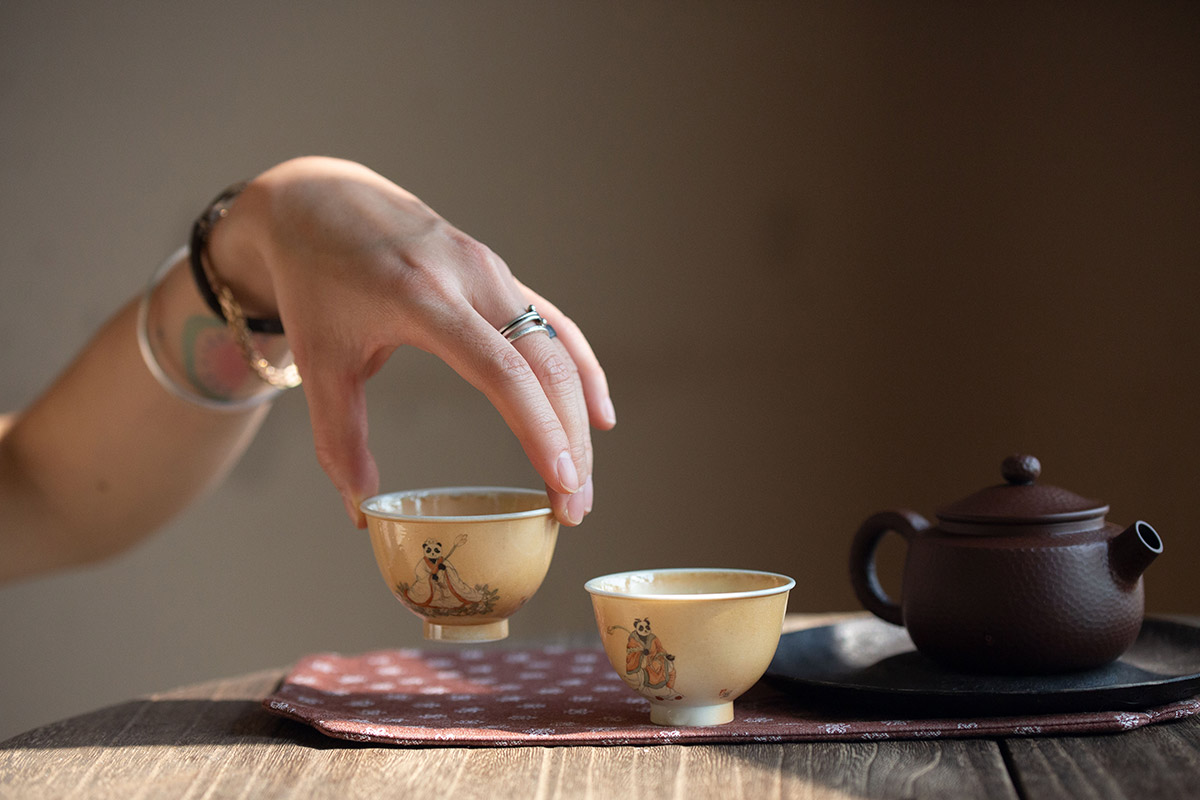 panda society wood fired teacup ladies 15 | BITTERLEAF TEAS