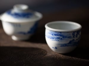 imperial blue teacup shanshui 16 | BITTERLEAF TEAS