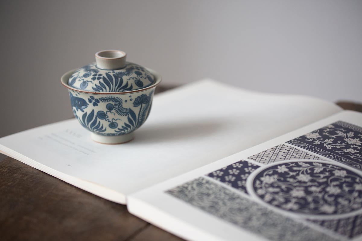 muted qinghua gaiwan fish 1 | BITTERLEAF TEAS muted qinghua gaiwan fish 1 | BITTERLEAF TEAS