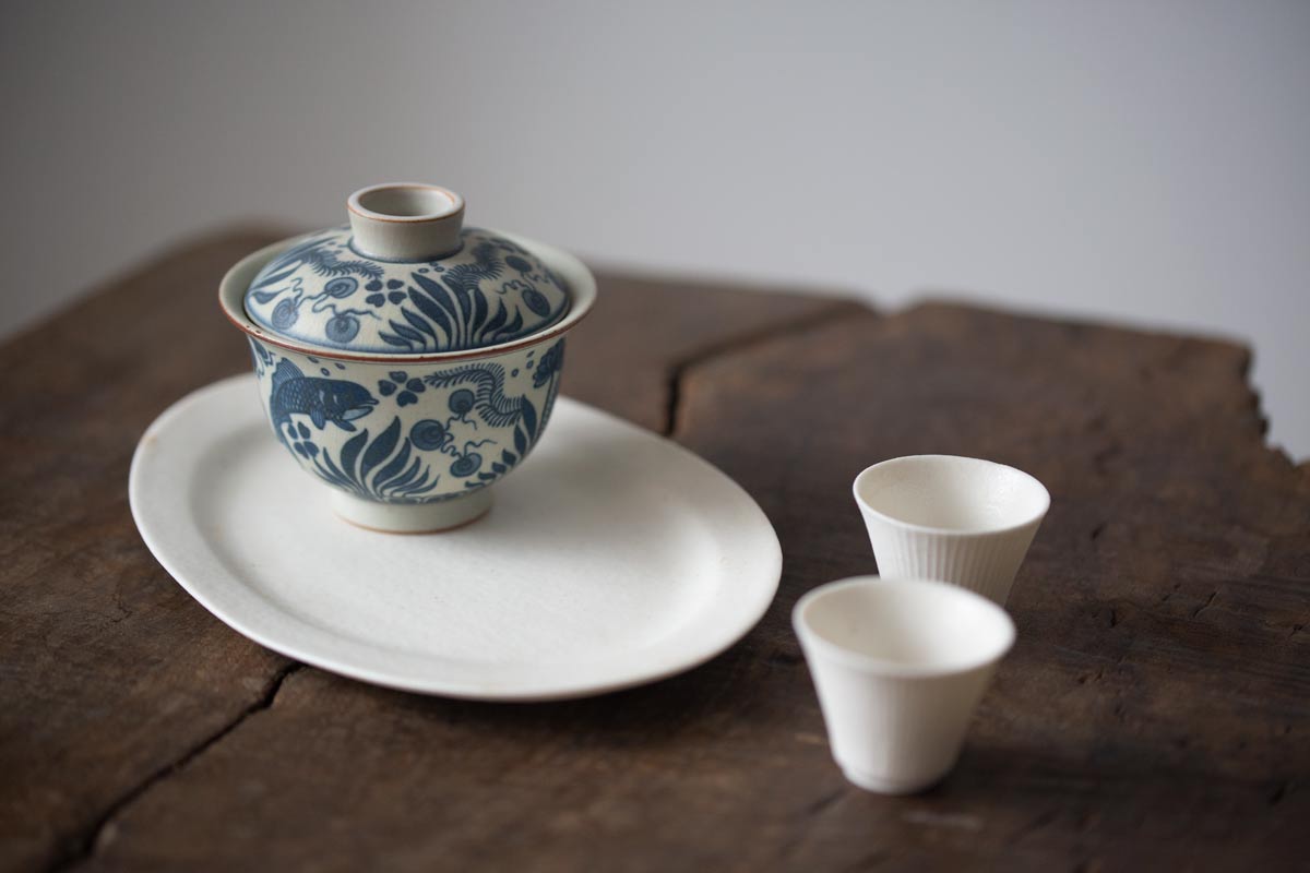 muted qinghua gaiwan fish 6 | BITTERLEAF TEAS muted qinghua gaiwan fish 6 | BITTERLEAF TEAS