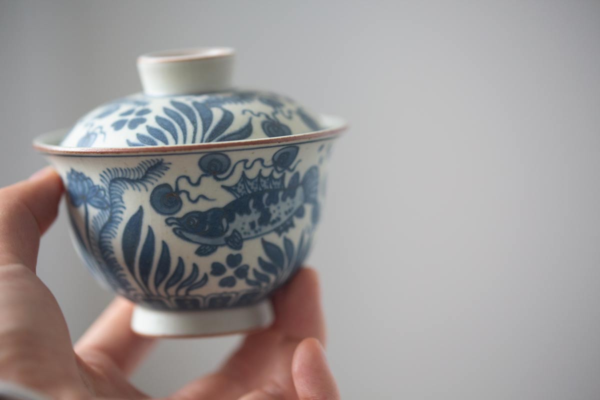 muted qinghua gaiwan fish 9 | BITTERLEAF TEAS muted qinghua gaiwan fish 9 | BITTERLEAF TEAS