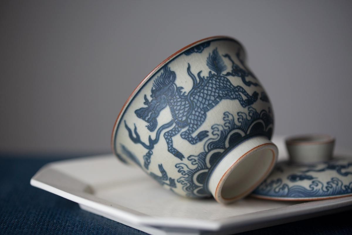 muted qinghua gaiwan qilin 5 | BITTERLEAF TEAS muted qinghua gaiwan qilin 5 | BITTERLEAF TEAS