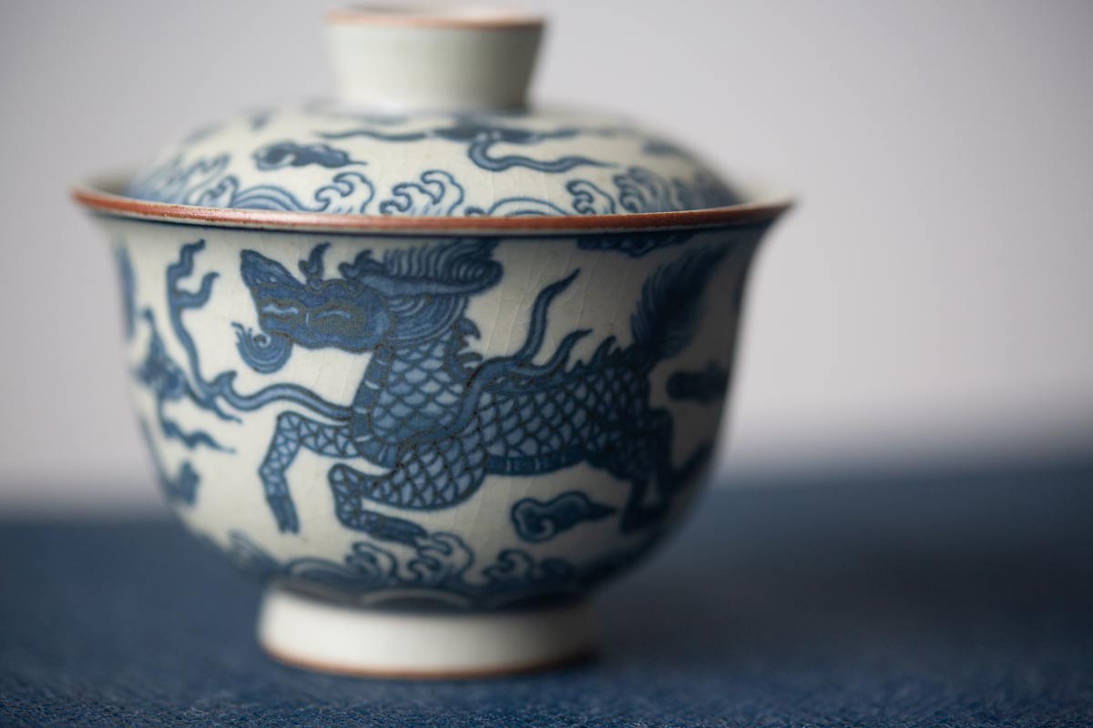 muted qinghua gaiwan qilin 7 | BITTERLEAF TEAS muted qinghua gaiwan qilin 7 | BITTERLEAF TEAS