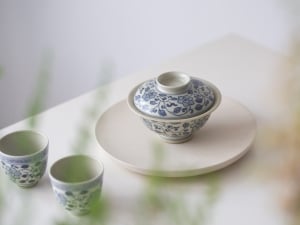 azure qinghua teacup gaiwan vine 1 | BITTERLEAF TEAS