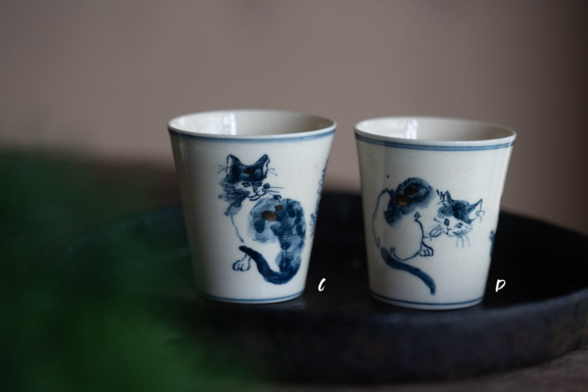 gilded qinghua teacup feline 5 25 14 | BITTERLEAF TEAS