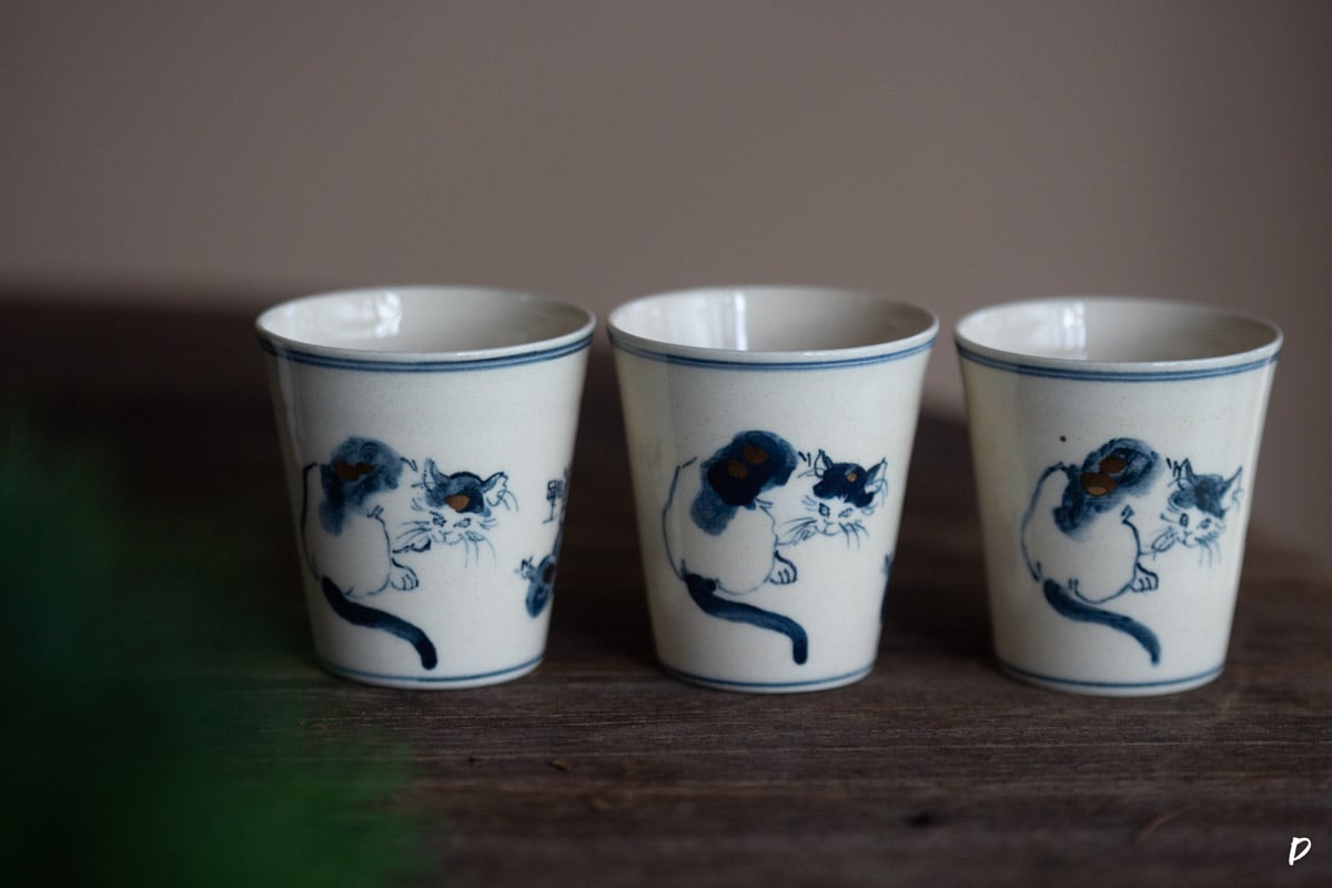 gilded qinghua teacup feline 5 25 17 | BITTERLEAF TEAS