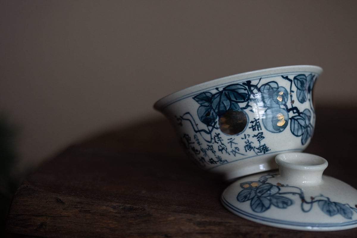 gilded qinghua gaiwan hulu 5 255 | BITTERLEAF TEAS gilded qinghua gaiwan hulu 5 255 | BITTERLEAF TEAS