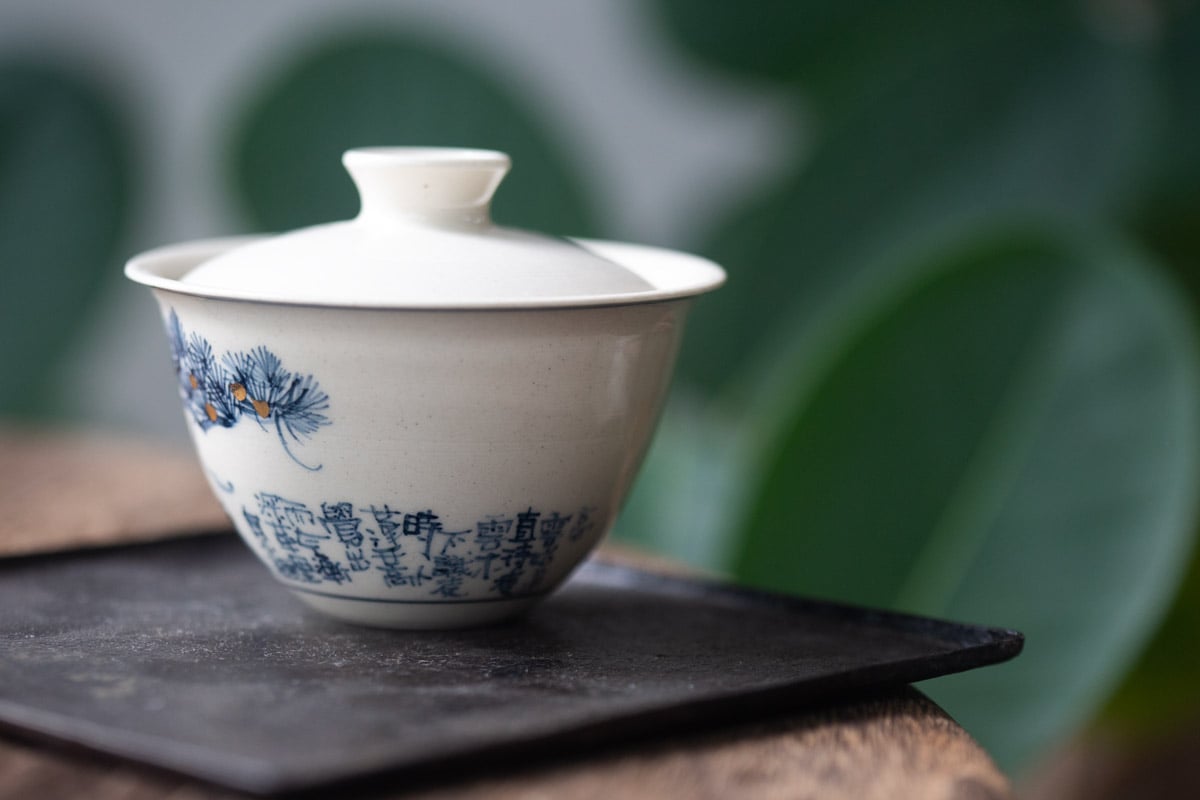 gilded qinghua gaiwan little pine 5 253 | BITTERLEAF TEAS gilded qinghua gaiwan little pine 5 253 | BITTERLEAF TEAS