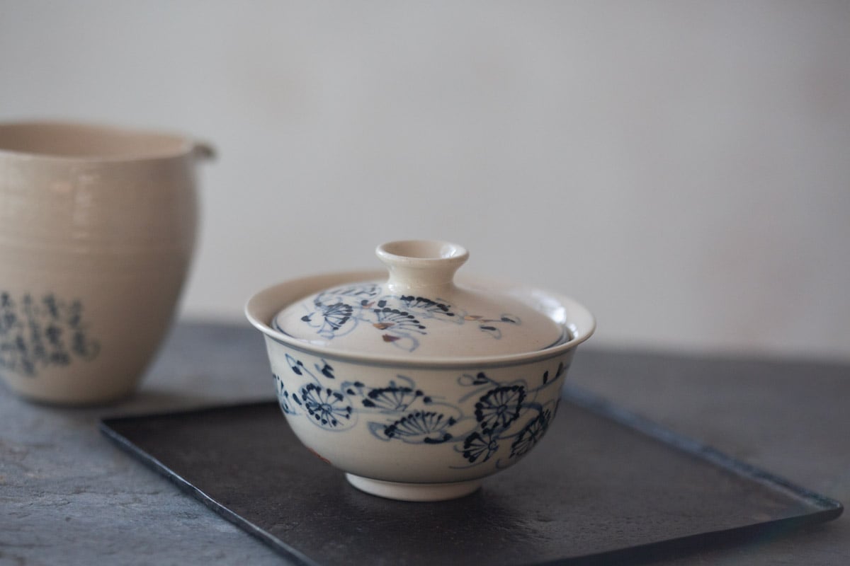 gilded quinghua gaiwan plum blossom 1 | BITTERLEAF TEAS gilded quinghua gaiwan plum blossom 1 | BITTERLEAF TEAS