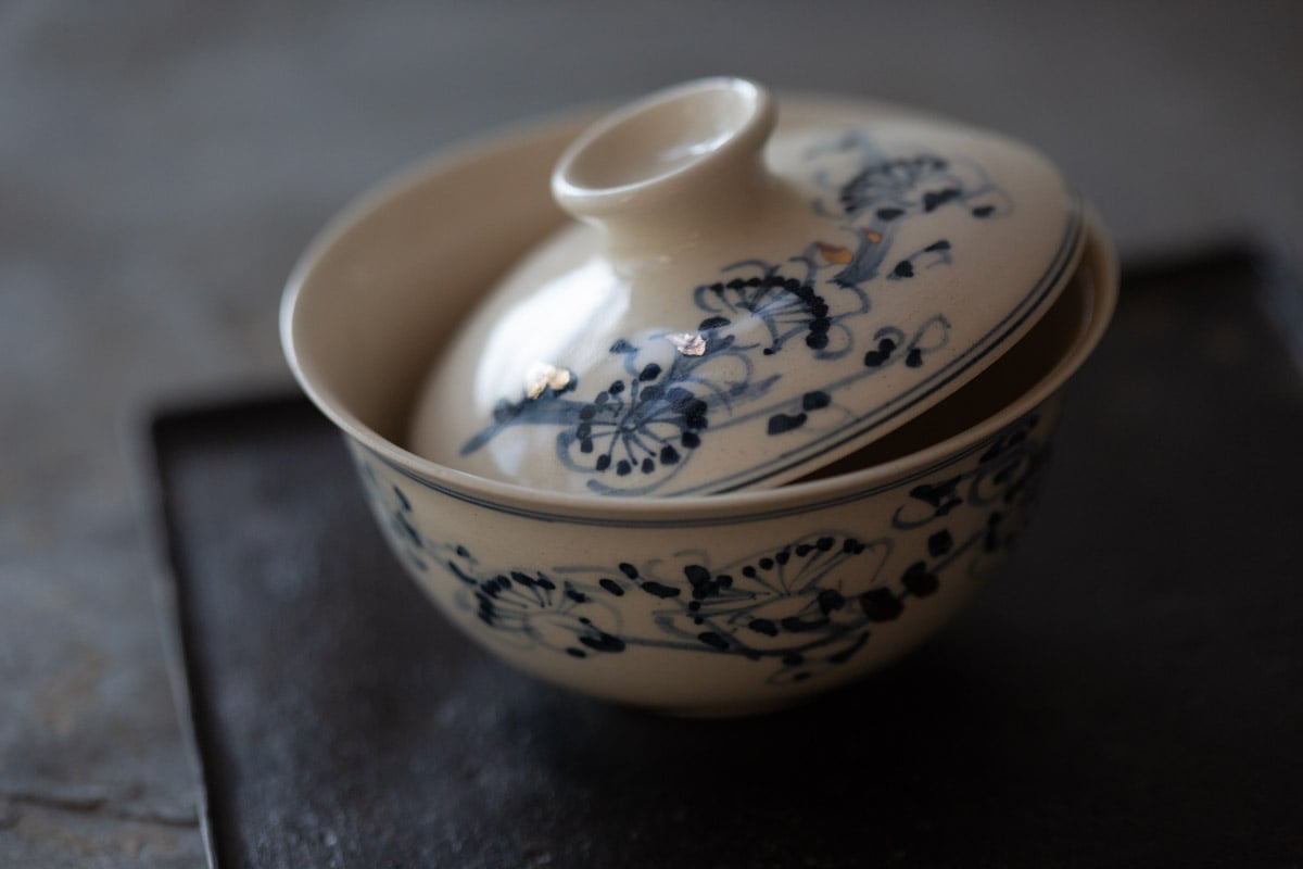 gilded quinghua gaiwan plum blossom 11 | BITTERLEAF TEAS gilded quinghua gaiwan plum blossom 11 | BITTERLEAF TEAS