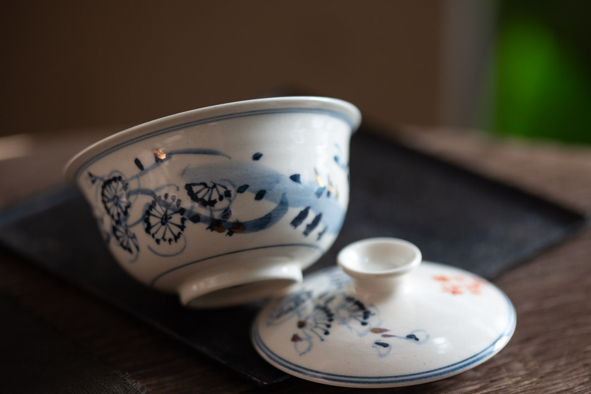 gilded quinghua gaiwan plum blossom 4 | BITTERLEAF TEAS gilded quinghua gaiwan plum blossom 4 | BITTERLEAF TEAS