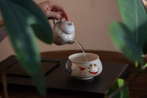 Gilded Qinghua Waste Bowl