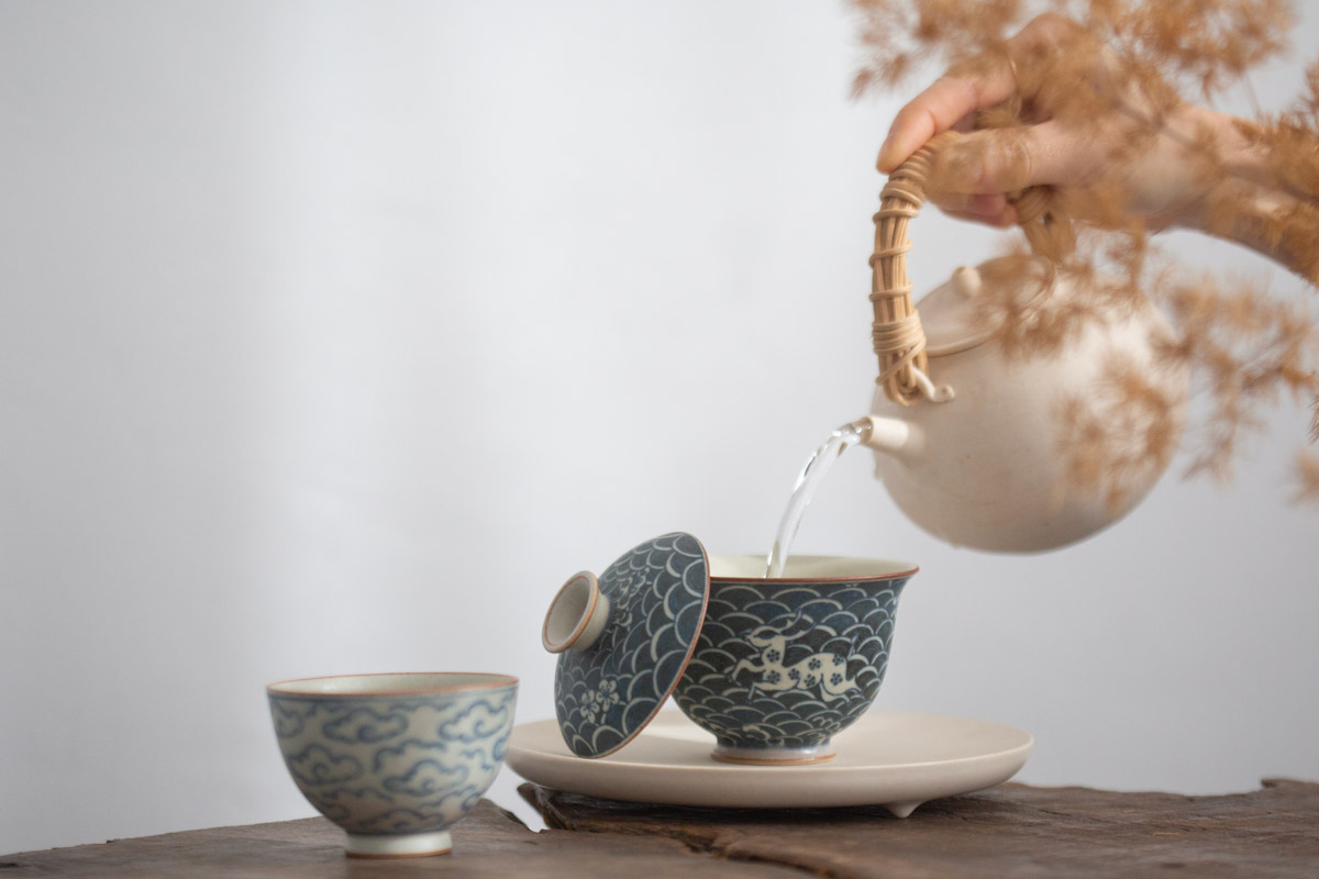 muted qinghua gaiwan deer wave 10 | BITTERLEAF TEAS muted qinghua gaiwan deer wave 10 | BITTERLEAF TEAS