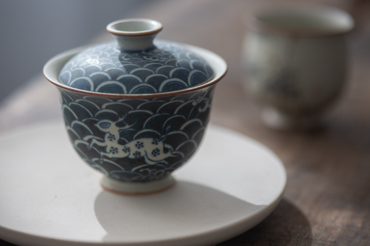 muted qinghua gaiwan deer wave 2 | BITTERLEAF TEAS muted qinghua gaiwan deer wave 2 | BITTERLEAF TEAS