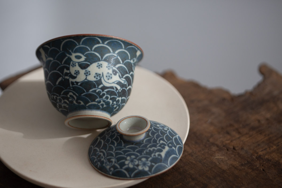 muted qinghua gaiwan deer wave 3 | BITTERLEAF TEAS muted qinghua gaiwan deer wave 3 | BITTERLEAF TEAS