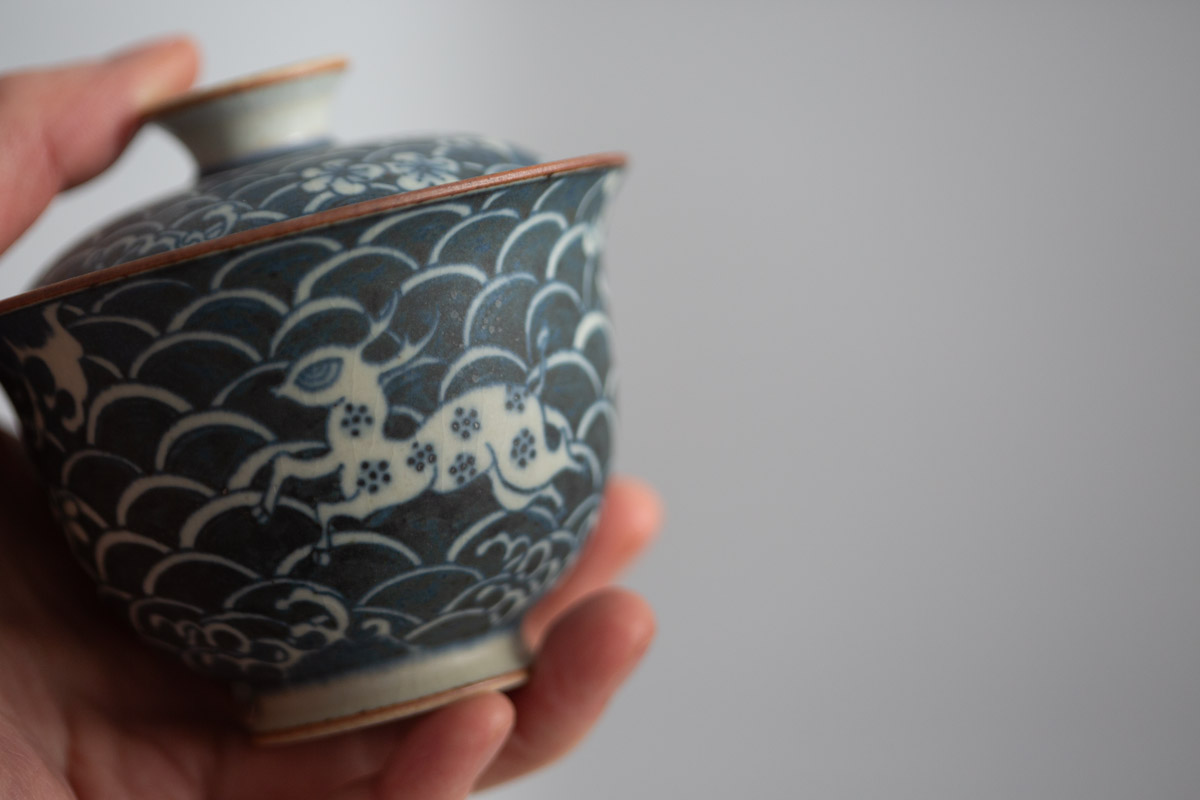 muted qinghua gaiwan deer wave 4 | BITTERLEAF TEAS muted qinghua gaiwan deer wave 4 | BITTERLEAF TEAS