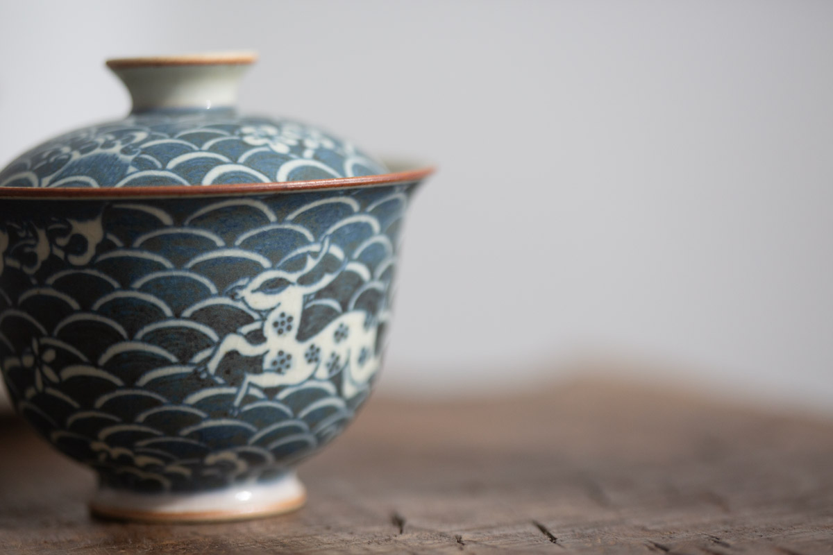 muted qinghua gaiwan deer wave 7 | BITTERLEAF TEAS muted qinghua gaiwan deer wave 7 | BITTERLEAF TEAS