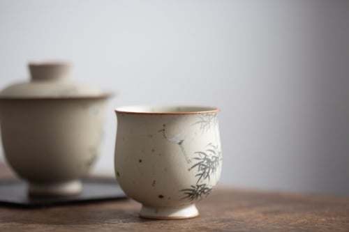 Printemps Teacup - Crane & Bamboo