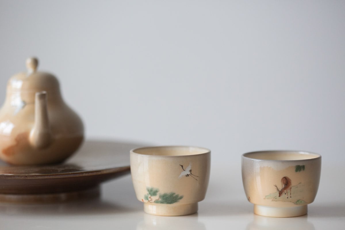 aurora wood fired teacup deer crane 3 | BITTERLEAF TEAS