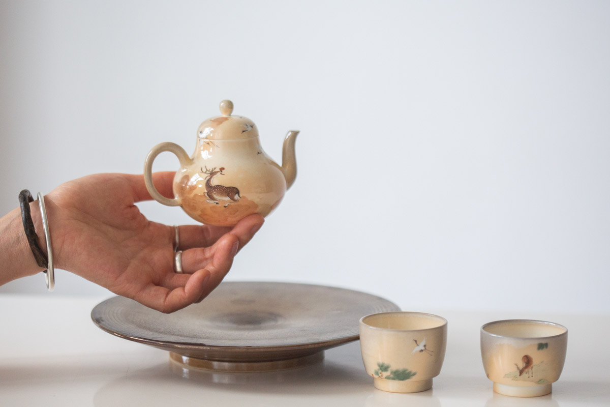 aurora wood fired teapot deer crane 12 | BITTERLEAF TEAS aurora wood fired teapot deer crane 12 | BITTERLEAF TEAS