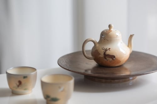 Aurora Wood Fired Teapot - Crane & Deer