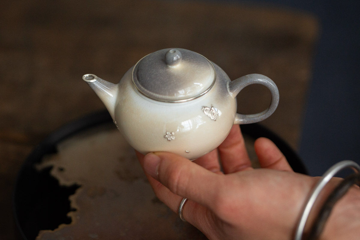 aurora wood fired teapot silver butterfly 13 | BITTERLEAF TEAS aurora wood fired teapot silver butterfly 13 | BITTERLEAF TEAS