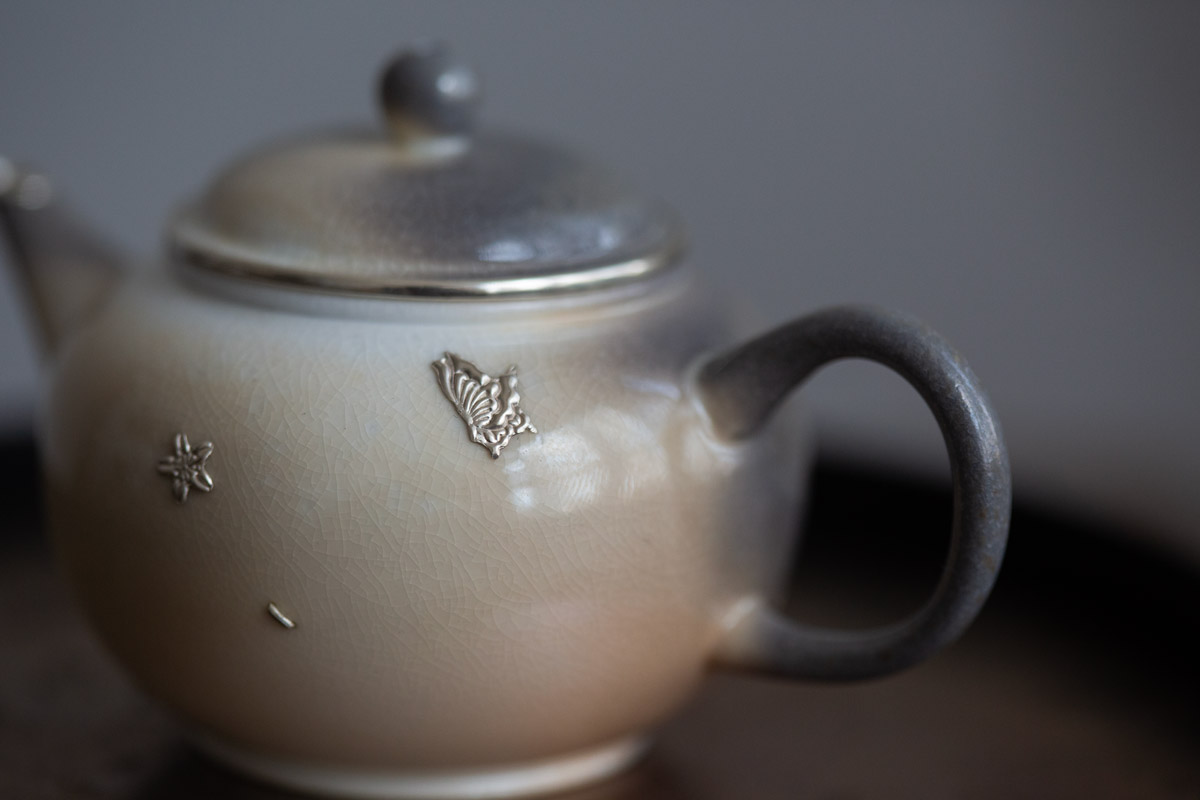 aurora wood fired teapot silver butterfly 8 | BITTERLEAF TEAS aurora wood fired teapot silver butterfly 8 | BITTERLEAF TEAS