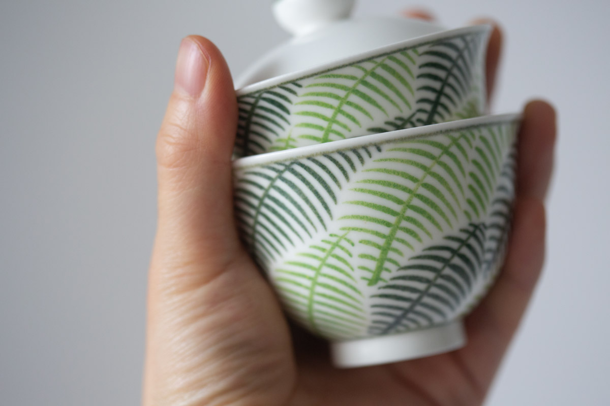 only ferns gaiwan teacup set 7 | BITTERLEAF TEAS