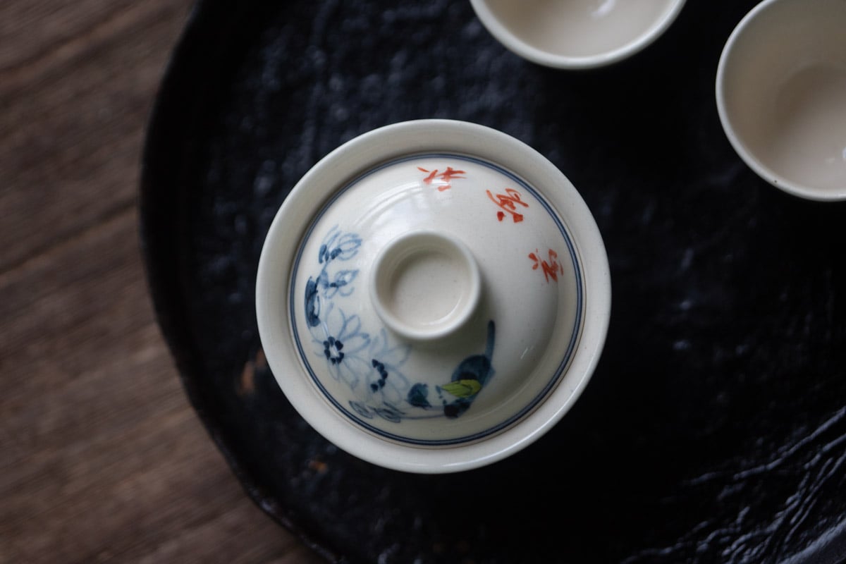 gilded qinghua gaiwan flowers 10 | BITTERLEAF TEAS gilded qinghua gaiwan flowers 10 | BITTERLEAF TEAS