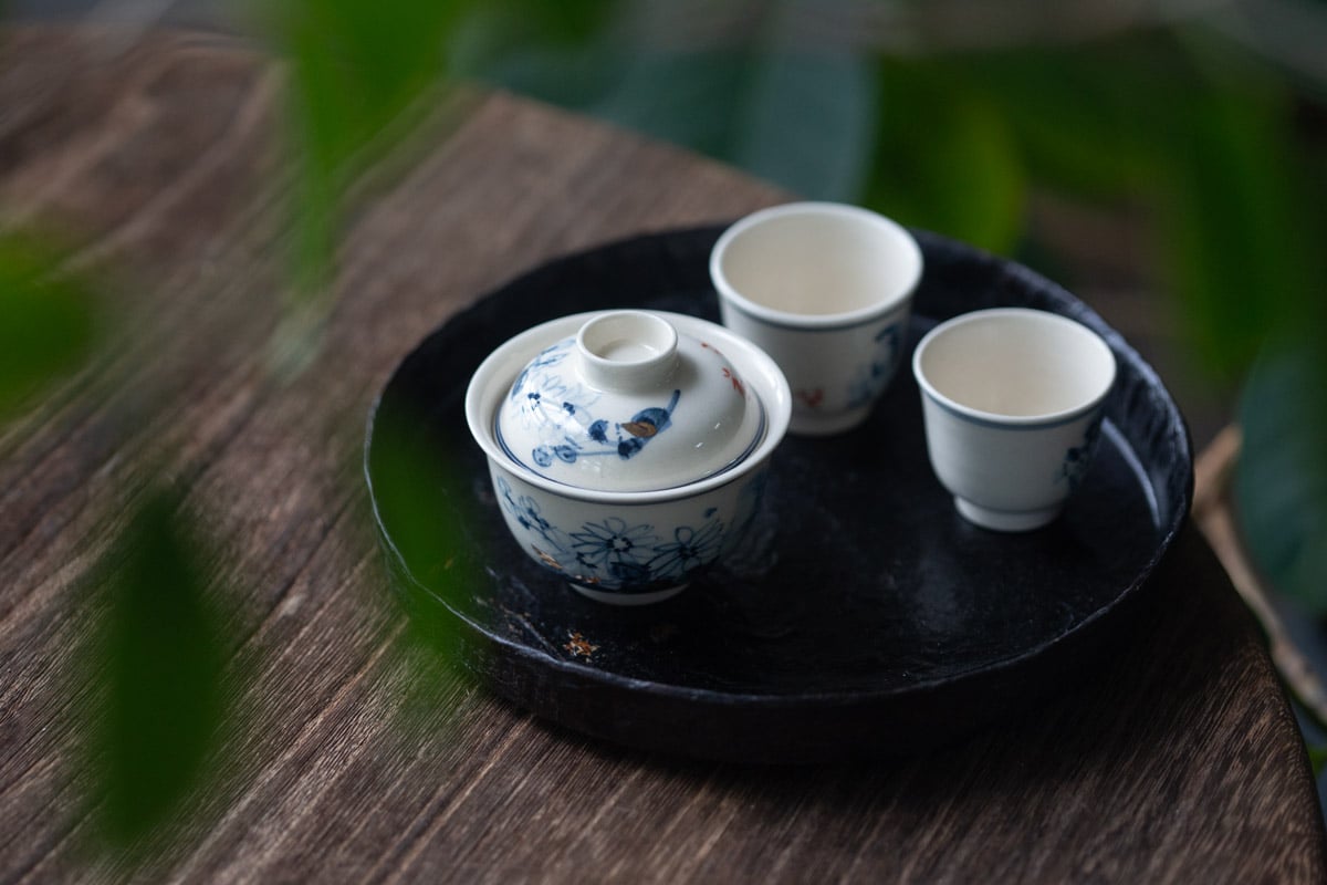 gilded qinghua gaiwan flowers 11 | BITTERLEAF TEAS gilded qinghua gaiwan flowers 11 | BITTERLEAF TEAS