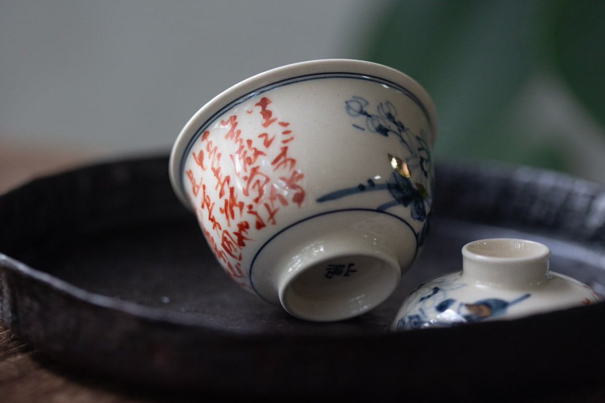 gilded qinghua gaiwan flowers 13 | BITTERLEAF TEAS gilded qinghua gaiwan flowers 13 | BITTERLEAF TEAS