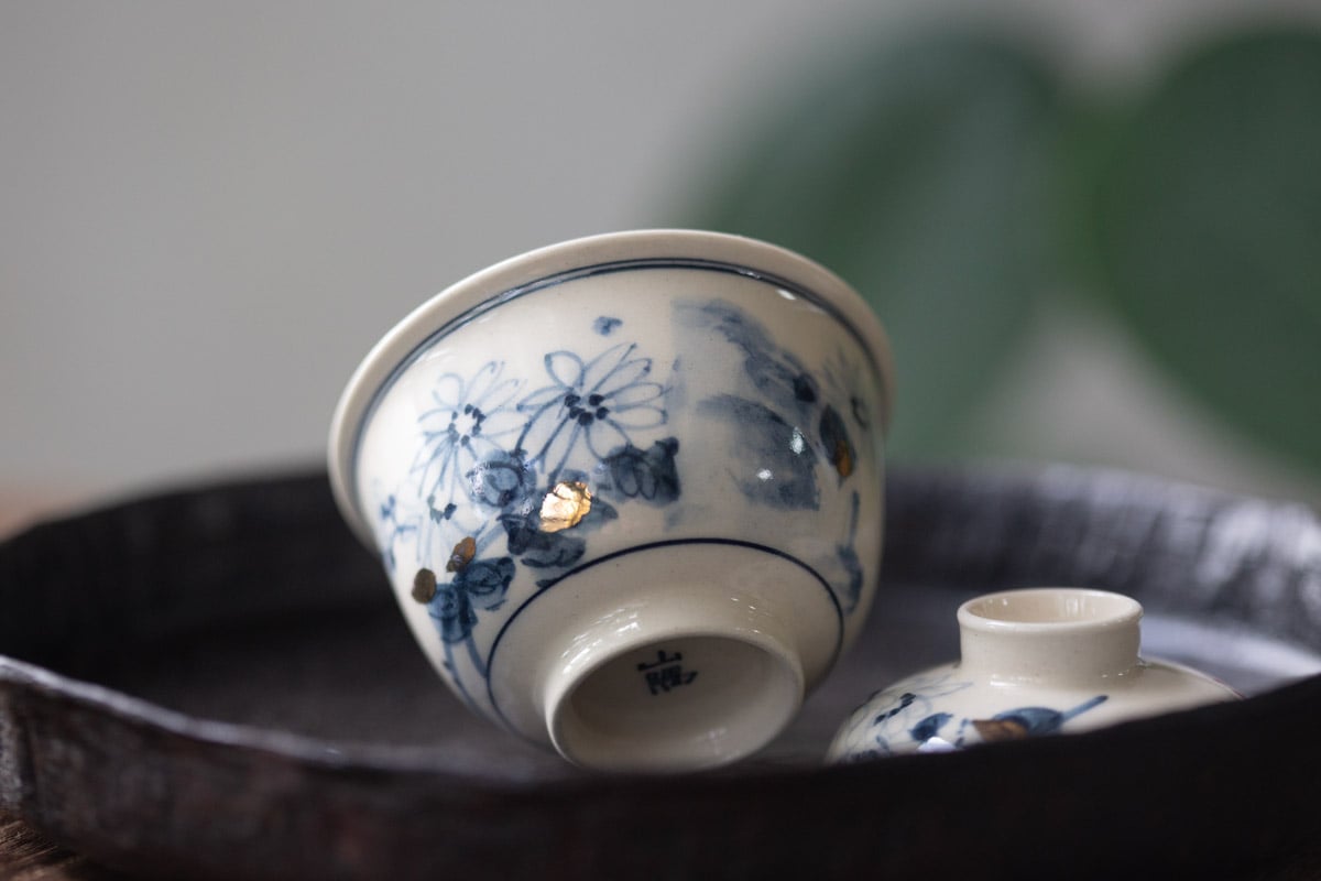 gilded qinghua gaiwan flowers 14 | BITTERLEAF TEAS gilded qinghua gaiwan flowers 14 | BITTERLEAF TEAS