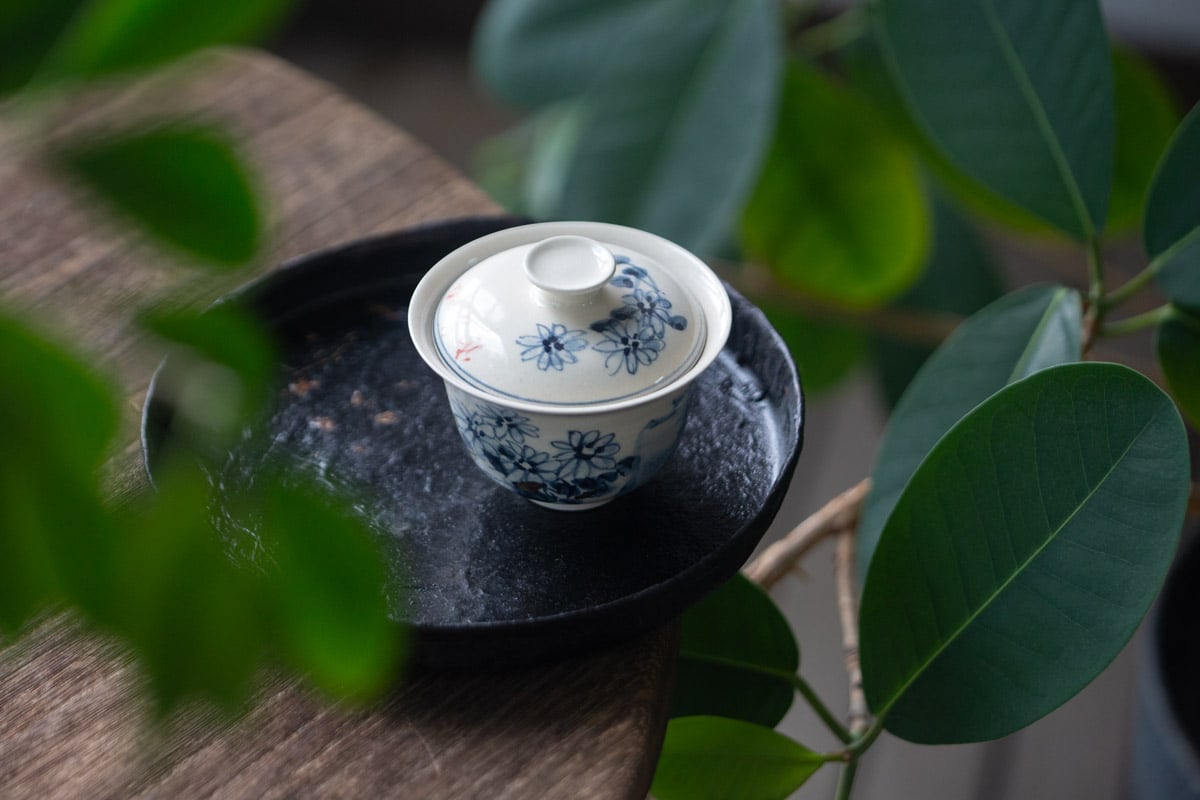 gilded qinghua gaiwan flowers 4 | BITTERLEAF TEAS gilded qinghua gaiwan flowers 4 | BITTERLEAF TEAS